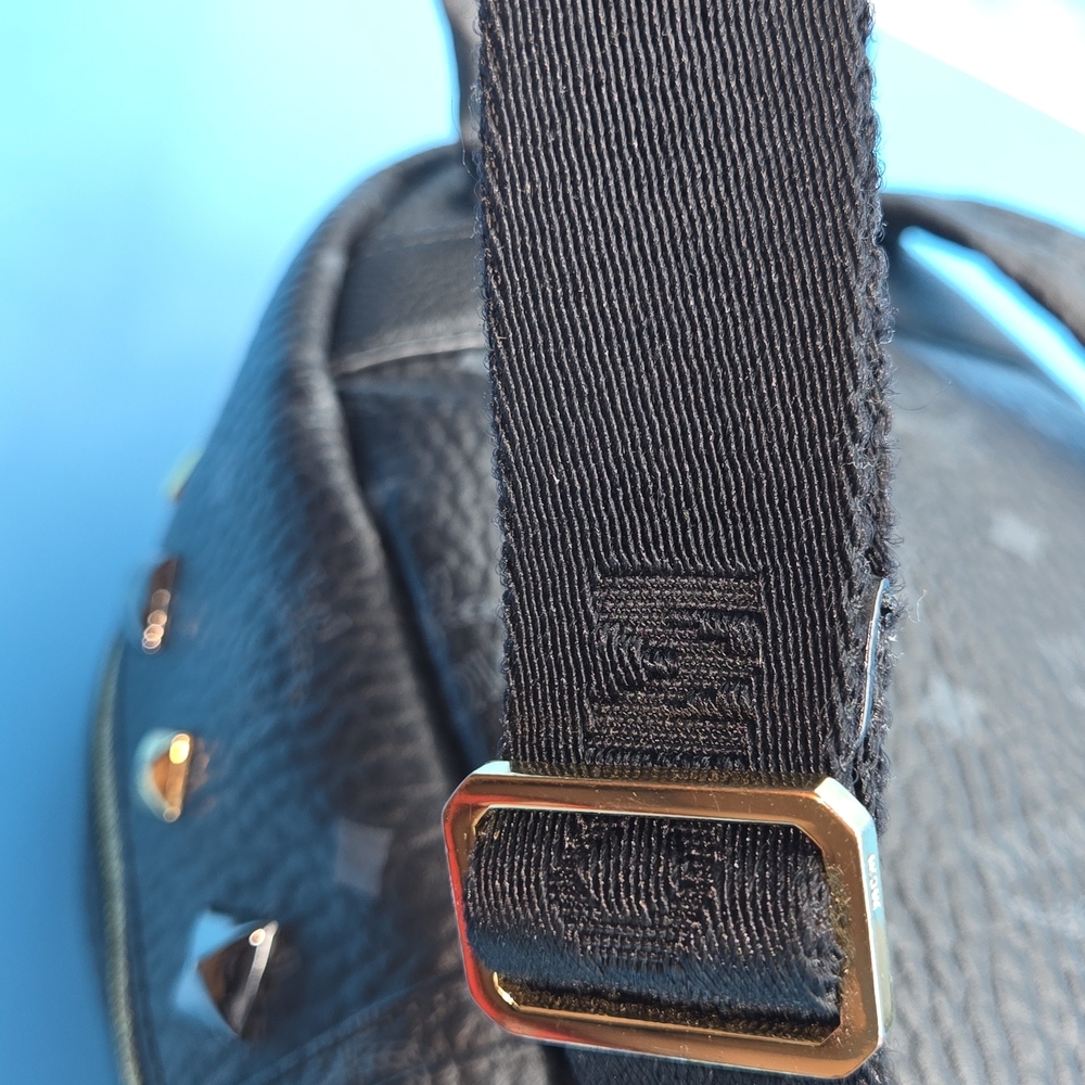 MCM Black and Gold Studded Backpack - Picture 5 of 16